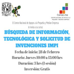 Búsquedas de Información, Técnológica y Solicitud de Invenciones IMPI @ Centro Nacional de Apoyos a la Pequeña y Mediana Empresa | Coyoacán | Ciudad de México | México