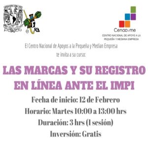 Las marcas y su registro en línea ante el IMPI @ Centro Nacional de Apoyos a la Pequeña y Mediana Empresa | Coyoacán | Ciudad de México | México